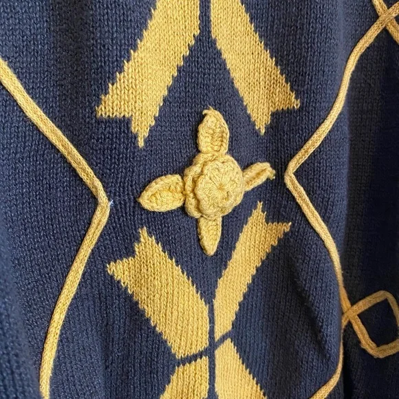 Vintage Rosette Crew Neck Balloon Sleeve S… - Picture 5 of 6